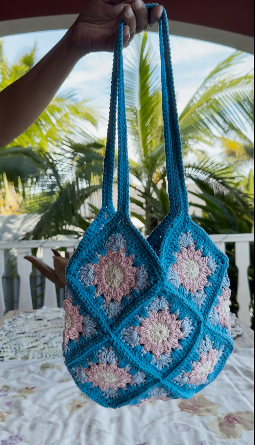 Bleu Rétro – Sac Granny