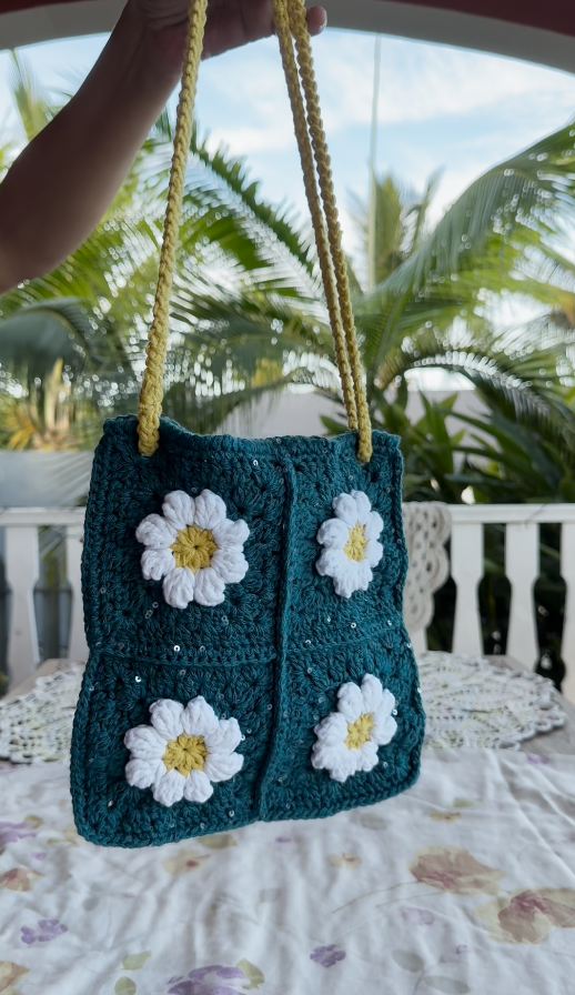 Sac Crochet Floral -🌼 Jardin Calme