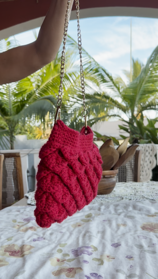 Sac Rouge Intense - Sac Crochet Sculpté