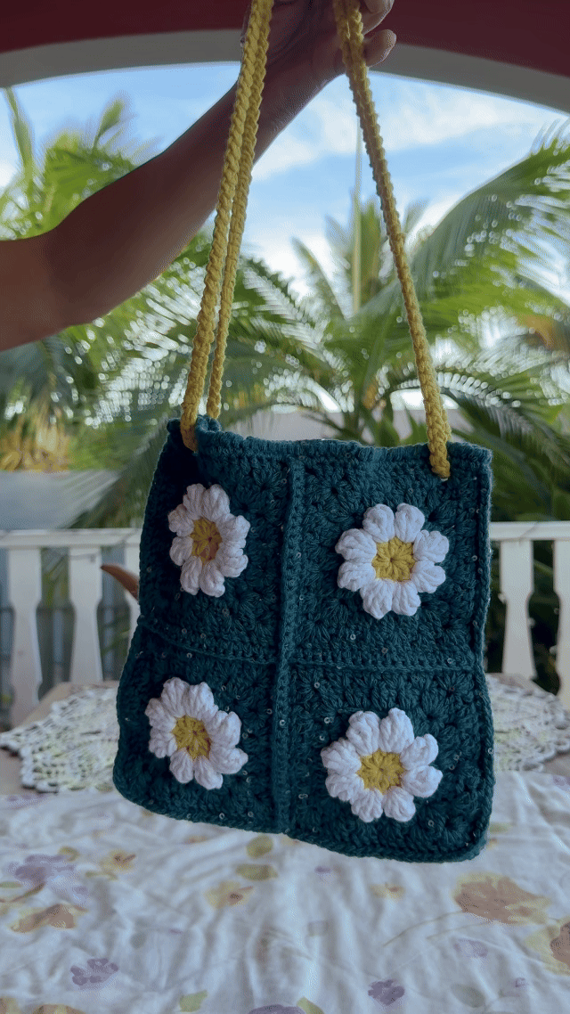 Sac Crochet Floral -🌼 Jardin Calme