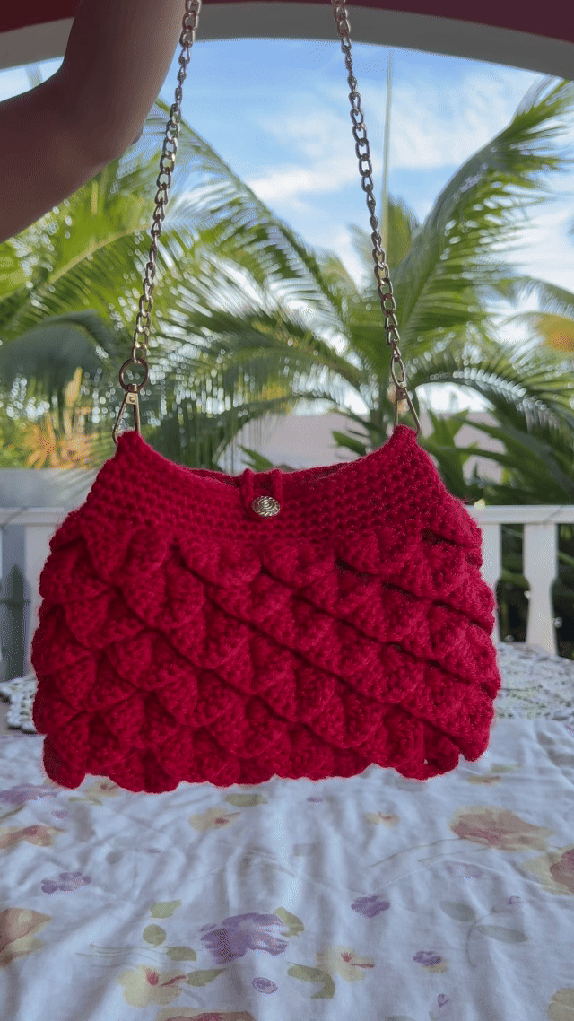 Sac Rouge Intense - Sac Crochet Sculpté